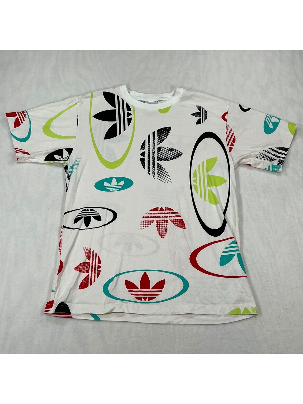 Adidas Originals Trefoil Logo Print T-Shirt White Youth Xl Graphic Tee